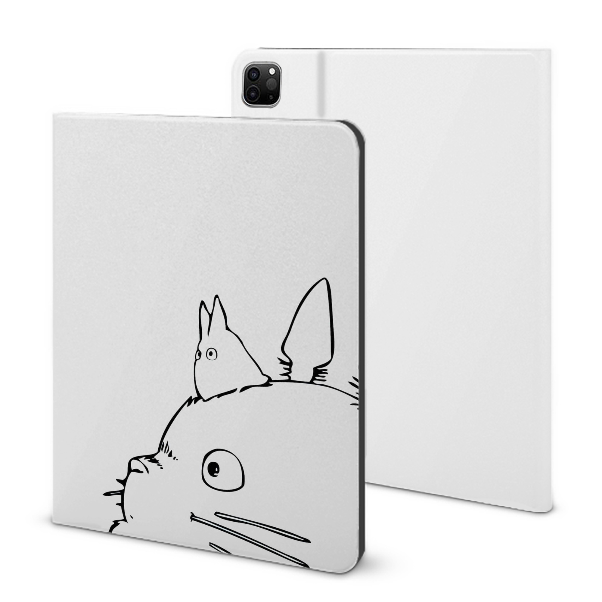 （画像用） となりのトトロ 草壁メイ 草壁サツキ My Neighbor Totoro Satsuki Kusakabe Mei Kusakabe IPad ケース ブック型 PUレザー TPU 耐衝撃 軽量 薄型 ペン収納なし 全面保護 IPad 各モデル対応